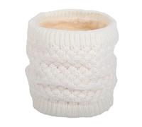 Winter Fleece Lined Neck Warmer Warm Knitted Neck Warmer Infinity Scarf Knitted Snoods Scarf Thicken Tube Scarf Windproof Circle Scarf for Men Women Fleece Neck Gaiter White