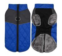 Winter Fleece Warm Cold-Proof Dogs Snow Coat With Zipper Windproof Design For Labradors Greyhounds Bulldogs Shiba Inus,Blue,XL