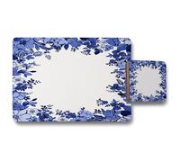 winter floral frame placemat coaster set Benjamin Tate Design Natural One Size