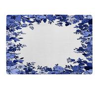 Winter Floral Frame Rug Benjamin Tate Design Natural Large