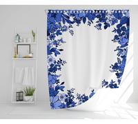 Winter Floral Frame Shower Curtain Benjamin Tate Design Natural One Size