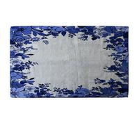 Winter Floral Frame Soft Bath Towel Benjamin Tate Design Blue Bath Towel