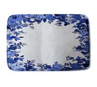 Winter Floral Frame Soft Bathmat Benjamin Tate Design Blue One Size