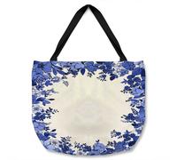 Winter Floral Frame Tote bat Benjamin Tate Design Natural One Size