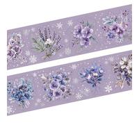 Winter Flower Theme Sticker Waterproof PET Decorative Sticker for Journal Notebook Scrapbooking Phone Case Kid Room Wall Winter Floral