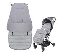Winter Footmuff Pushchair, Gobesty Foot Muff Winter Baby Pram, Winter Sack Pushchair with Double Zip, Winter Foot Muff Baby Seat, Universal Baby Footmuff for 0-4 Years (Grey)