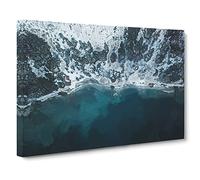 Winter Forest By A Lake In Germany In Abstract Modern Art Canvas Wall Art Print Ready to Hang, Framed Picture for Living Room Bedroom Home Office Décor, 30x20 Inch (76x50 cm)