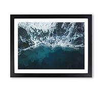 Winter Forest By A Lake In Germany In Abstract Modern Art Framed Wall Art Print, Ready to Hang Picture for Living Room Bedroom Home Office Décor, Black A3 (46 x 34 cm)