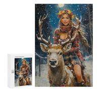 Winter Forest Deer Ride Puzzle 1000 Teile Schwer Puzzle Spielzeug Lernspiel Impossible Herausforderungsspielzeug Für Erwachsene Kinder 300 PCS