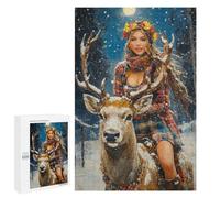 Winter Forest Deer Ride Puzzle 1000 Teile Schwer Puzzle Spielzeug Lernspiel Impossible Herausforderungsspielzeug Für Erwachsene Kinder 1000 PCS