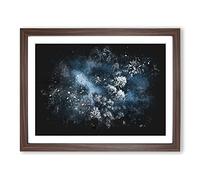 Winter Forest In Bavaria Germany Paint Splash Modern Art Framed Wall Art Print, Ready to Hang Picture for Living Room Bedroom Home Office Décor, Walnut A4 (34 x 25 cm)