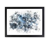 Winter Forest In Bavaria Germany Watercolour Modern Framed Wall Art Print, Ready to Hang Picture for Living Room Bedroom Home Office Décor, Black A2 (64 x 46 cm)