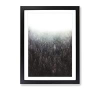 Winter Forest In Germany Painting Modern Framed Wall Art Print, Ready to Hang Picture for Living Room Bedroom Home Office Décor, Black A4 (34 x 25 cm)