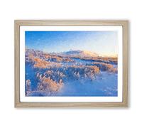 Winter Forest In Sweden Modern Art Framed Print | A3 Oak Framed Wall Art | Ready to Hang | Modern Landscape Picture | Living Room Bedroom Lounge Office