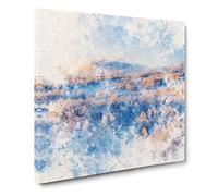 Winter Forest in Sweden Watercolour Canvas Print | Gallery Wrapped 30mm Frame Wall Art | 14x14 inches | Ready to Hang | Modern Landscape Picture | Living Room Bedroom Lounge Office