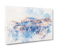 Winter Forest In Sweden Watercolour Canvas Print | Gallery Wrapped 30mm Frame Wall Art | 24x16 inches | Ready to Hang | Modern Landscape Picture | Living Room Bedroom Lounge Office