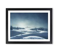 Winter Forest Landscape Vol.5 Framed Print | A3 Black Framed Wall Art | Ready to Hang | Modern Landscape Picture | Living Room Bedroom Lounge Office