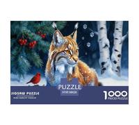 Winter Forest Lynx Jigsaw Puzzles for Adults Animal Puzzle Game 1000 Piece Impossible Puzzle for Adults Gifts 38x26cm/1000pcs