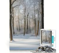 Winter Forest Scene with Snow Jigsaw for Adults1000 Pieces Brain Focus Game Precision Cut Smooth Edges Amusing Challenge for Waiting Time (50x75cm)