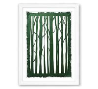 Winter Forest Sentinels Scandinavian Framed Wall Art Print A2 (59.4×42cm) White, Wall Decor for Living Room, Bedroom, Office & Home, Ready to Hang, Art Gift