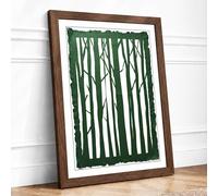 Winter Forest Sentinels Scandinavian Framed Wall Art Print A3 (42×29.7cm) Walnut, Wall Decor for Living Room, Bedroom, Office & Home, Ready to Hang, Art Gift