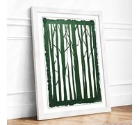 Winter Forest Sentinels Scandinavian Framed Wall Art Print A3 (42×29.7cm) White, Wall Decor for Living Room, Bedroom, Office & Home, Ready to Hang, Art Gift