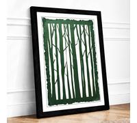 Winter Forest Sentinels Scandinavian Framed Wall Art Print A4 (29.7×21cm) Black, Wall Decor for Living Room, Bedroom, Office & Home, Ready to Hang, Art Gift