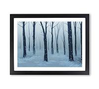 Winter Forest Snow Vol.2 Framed Print | A4 Black Framed Wall Art | Ready to Hang | Modern Landscape Picture | Living Room Bedroom Lounge Office
