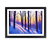 Winter Forest Sunrise Vol.2 Framed Print | A2 Black Framed Wall Art | Ready to Hang | Modern Landscape Picture | Living Room Bedroom Lounge Office