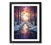 Winter Forest Surrealism Framed Print | A2 Black Framed Wall Art | Ready to Hang | Surrealist Landscape Picture | Living Room Bedroom Lounge Office