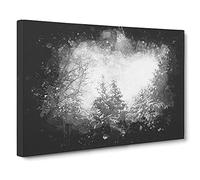 Winter Forest Vol.1 Paint Splash Canvas Print | Gallery Wrapped 30mm Frame Wall Art | 30x20 inches | Ready to Hang | Modern Landscape Picture | Living Room Bedroom Lounge Office