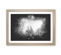 Winter Forest Vol.1 Paint Splash Framed Print | A2 Oak Framed Wall Art | Ready to Hang | Modern Landscape Picture | Living Room Bedroom Lounge Office