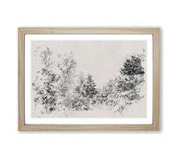 Winter Forest Vol.1 Watercolour Framed Print | A2 Oak Framed Wall Art | Ready to Hang | Modern Landscape Picture | Living Room Bedroom Lounge Office