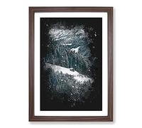 Winter Forest Vol.10 Paint Splash Framed Print | A2 Walnut Framed Wall Art | Ready to Hang | Modern Landscape Picture | Living Room Bedroom Lounge Office