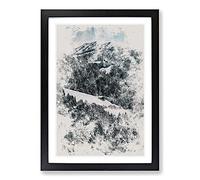 Winter Forest Vol.10 Watercolour Framed Print | A2 Black Framed Wall Art | Ready to Hang | Modern Landscape Picture | Living Room Bedroom Lounge Office