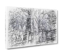 Winter Forest Vol.11 Sketch Canvas Print | Gallery Wrapped 30mm Frame Wall Art | 24x16 inches | Ready to Hang | Modern Landscape Picture | Living Room Bedroom Lounge Office