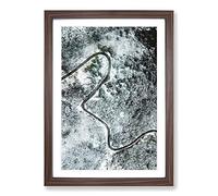 Winter Forest Vol.12 Painting Framed Print | A2 Walnut Framed Wall Art | Ready to Hang | Modern Landscape Picture | Living Room Bedroom Lounge Office