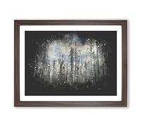Winter Forest Vol.2 Paint Splash Modern Art Framed Print | A2 Walnut Framed Wall Art | Ready to Hang | Modern Landscape Picture | Living Room Bedroom Lounge Office