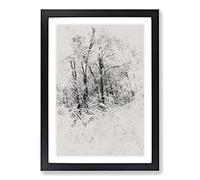 Winter Forest Vol.4 Watercolour Framed Print | A2 Black Framed Wall Art | Ready to Hang | Modern Landscape Picture | Living Room Bedroom Lounge Office