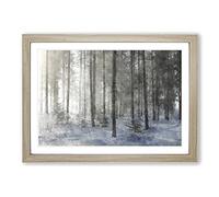 Winter Forest Vol.8 Painting Framed Print | A2 Oak Framed Wall Art | Ready to Hang | Modern Landscape Picture | Living Room Bedroom Lounge Office
