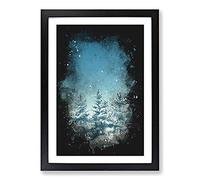 Winter Forest Vol.9 Paint Splash Framed Print | A2 Black Framed Wall Art | Ready to Hang | Modern Landscape Picture | Living Room Bedroom Lounge Office