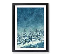 Winter Forest Vol.9 Painting Framed Print | A2 Black Framed Wall Art | Ready to Hang | Modern Landscape Picture | Living Room Bedroom Lounge Office