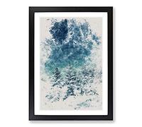 Winter Forest Vol.9 Watercolour Framed Print | A2 Black Framed Wall Art | Ready to Hang | Modern Landscape Picture | Living Room Bedroom Lounge Office