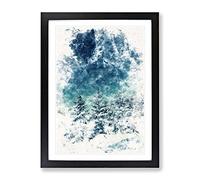 Winter Forest Vol.9 Watercolour Modern Framed Print | A2 Black Framed Wall Art | Ready to Hang | Modern Landscape Picture | Living Room Bedroom Lounge Office