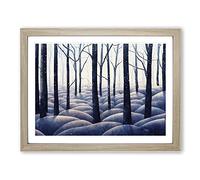 Winter Forest Watercolour Vol.1 Framed Print | A4 Oak Framed Wall Art | Ready to Hang | Modern Landscape Picture | Living Room Bedroom Lounge Office