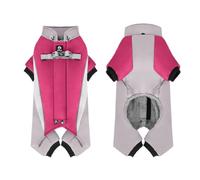 Winter Four Legs Fleece Warm Waterproof Cold-Proof Dog Bodysuit Soft Windproof Pet Jacket For Pugs Bulldogs Teddy,Rose Red,M