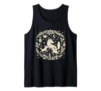 Winter Fox and Cubs Scandinavian Folk Art Woodland Xmas Tank Top