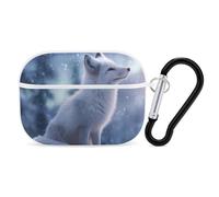 Winter Fox Animal Wireless Earphone Case with Carabiner | Bluetooth Earphone Cover,Shock Protective Case,Earbud Cases Compatible for Airpods Pro