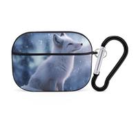 Winter Fox Animal Wireless Earphone Case with Carabiner | Bluetooth Earphone Cover,Shock Protective Case,Earbud Cases Compatible for Airpods Pro