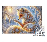 Winter Fox FantasyJigsaw Puzzle Animal Non Toxic Couples Logic Training Party Game Best Puzzle Gift 1000 Pieces 38x26cm/1000pcs